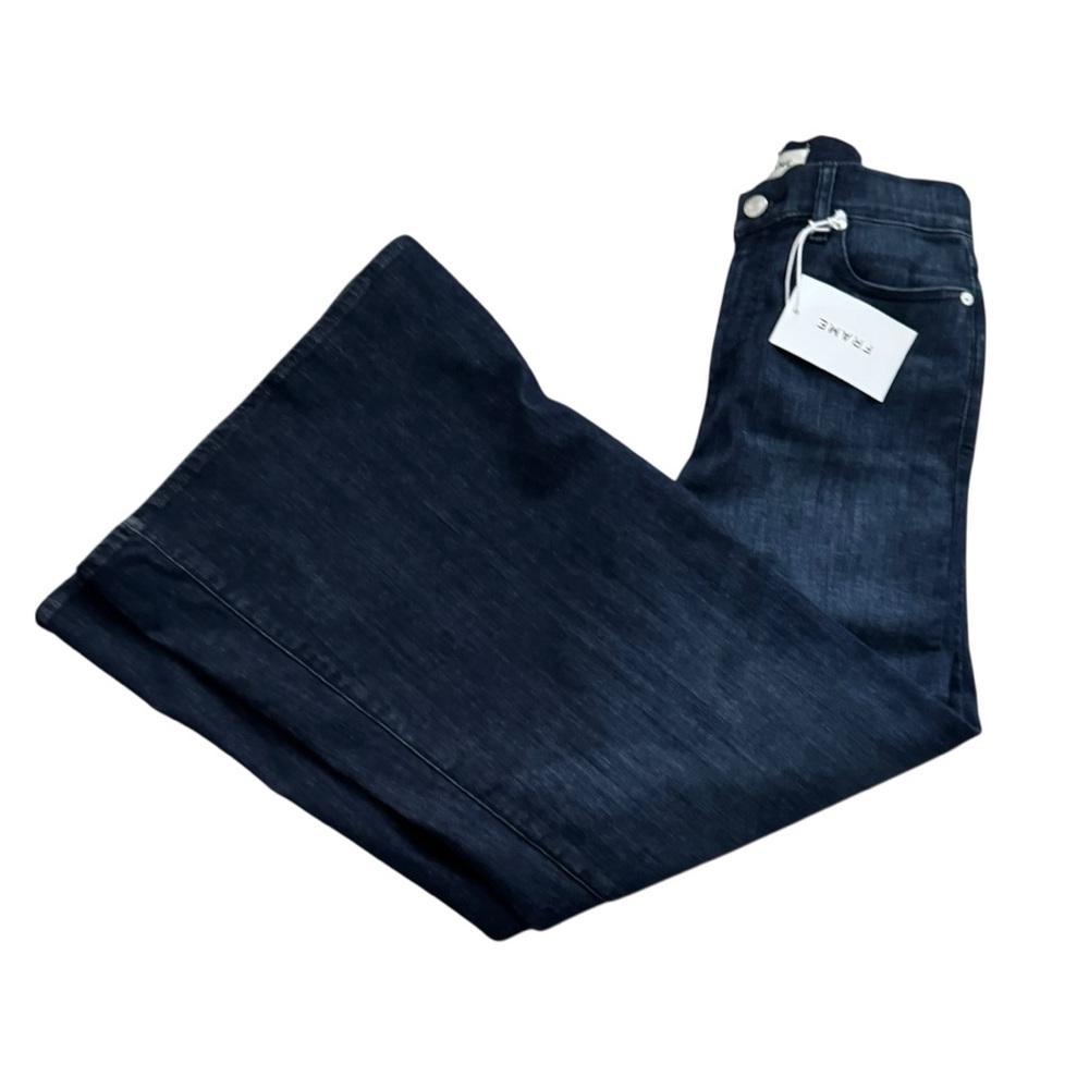 NWT FRAME Le Palazzo Crop Dark Wash Jeans in guilty size 28 - Picture 3 of 7